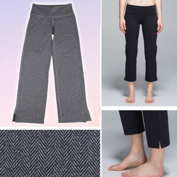 LULULEMON Women's City Kick It Pant Sz 4 Gray Giant Herringbone Made in USA - Picture 1 of 8